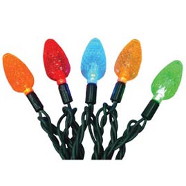LED C6 Faceted Cone String Light Strand - Multi-Color - 60 Lights - LED String Light Strands &amp; Sets