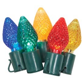 LED C7 Faceted Cone String Light Strand - Multi-Color - 25 Lights - LED String Light Strands &amp; Sets