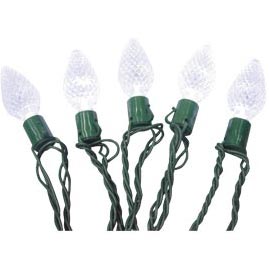 LED C7 Faceted Cone String Light Strand - White - 25 Lights - LED String Light Strands &amp; Sets