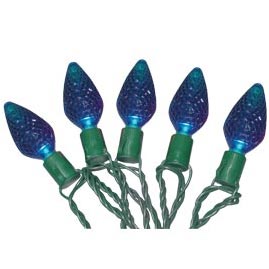LED C7 Faceted Cone String Light Strand - Blue - 25 Lights - LED String Light Strands &amp; Sets