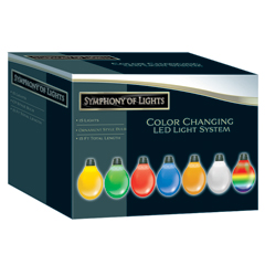 Symphony of Lights LED Multi-Color Animated String Light Strand - 15 Ornament Shaped Bulbs - Christmas String Light Strands &amp; Sets
