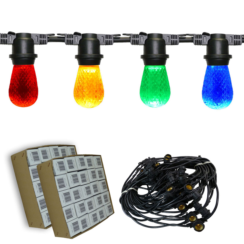 Multi Color LED Heavy Duty Outdoor Light Strand 100 ft Black Wire