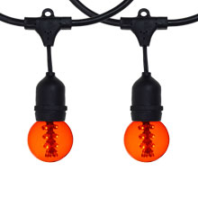 48' Amber LED Designer Globe Light Kit - Black Suspended