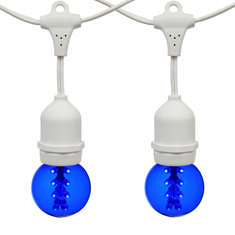 21 ft. Blue G50 LED Designer Globe Light Strand - White Suspended Wire