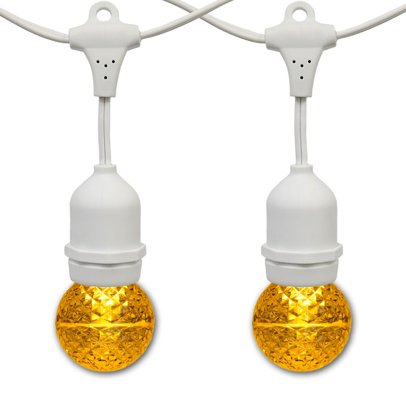 21 ft. Yellow G50 LED Globe Light Strand - Suspended White Wire