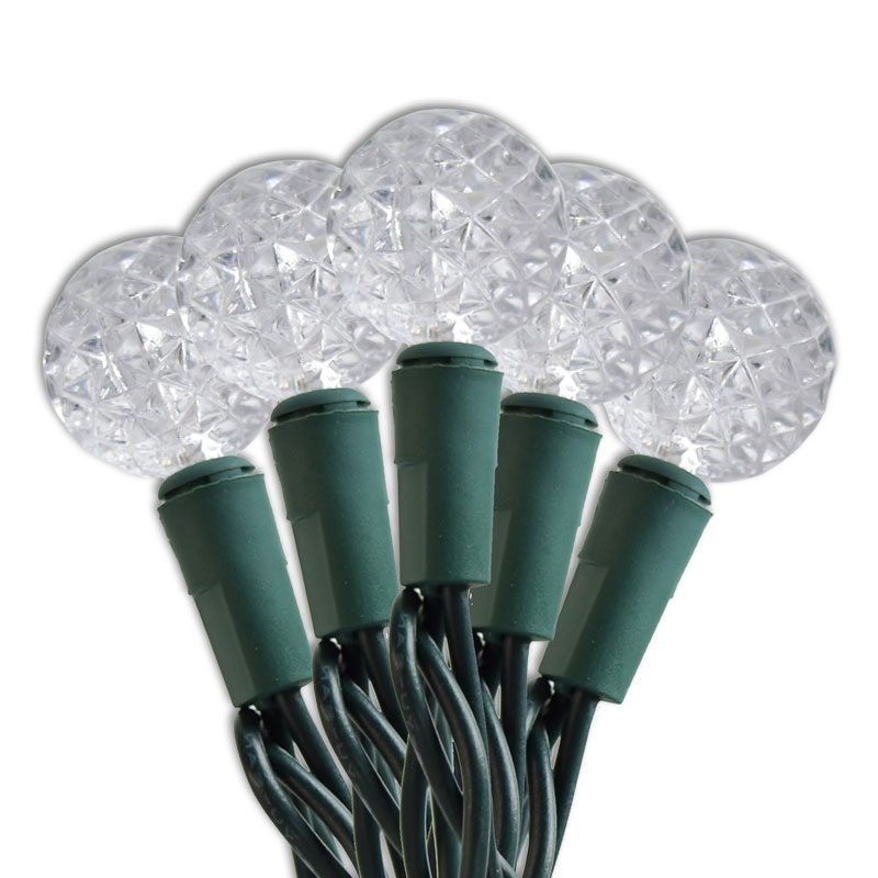 Diamond Cut Warm White LED Mini Globe String Lights