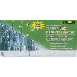 LED Icicle String Light Strands - White - 70 Lights - LED Christmas String Light Strands &amp; Sets