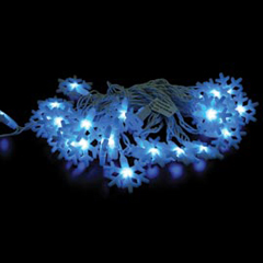 LED Snowflake Party String Light Strand - 25 Blue Lights - LED String Light Strands