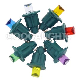 Replacement FLEXCHANGE™ LED String Light Bulbs - 10 Pack - Multi-Color Frosted/Green Base - LED String Light Strands