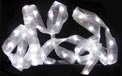 9' Silver Mesh Ribbon w/ Clear LED Lights Stringlight Strand