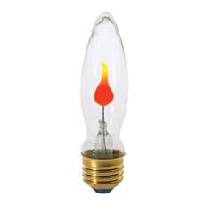 3W Clear Medium CA9 Incandescent Blunt Tip Flicker Flame Bulb 526675