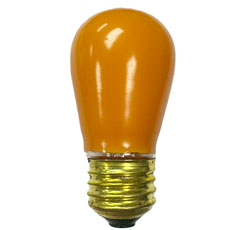Yellow/Orange Ceramic Commercial Light Bulb - 11 Watt S14 Medium Base  B11S14-YE/ORC (25pk)