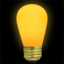 Yellow Ceramic Decorative Light Bulb - 11W S14 Medium Base