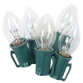 25 Count Outdoor/Indoor C7 Ceramic String Light Strand Set - Clear - Christmas String Light Strands &amp; Sets