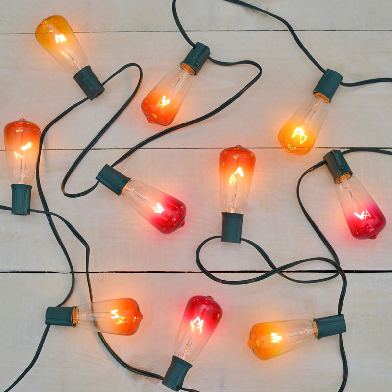 colored edison string lights