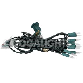 12' Replacement Stringlight Strand - Green Wire - 10 Clear Lights - String Light Bulbs &amp; Fuses