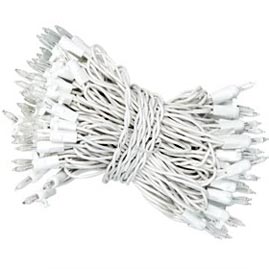 50 Count Clear Stringlight Set - White Wire - Christmas String Light Strands &amp; Sets
