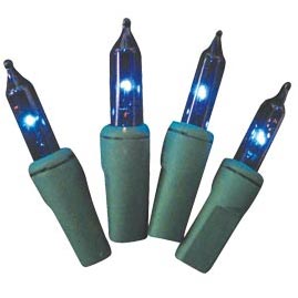 100 Count Outdoor/Indoor Miniature Blue Green Wire String Light Set - Christmas String Light Strands &amp; Sets