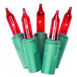 100 Count Outdoor/Indoor Miniature Red String Light Set - Christmas String Light Strands &amp; Sets