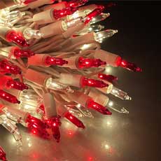 Red and Clear Miniature String Lights - 50 Count  HB-1650-50