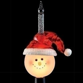 7" Snowman w/ Santa Hat Acrylic Bubbler Night Light - Christmas Night Light Bulbs &amp; Lamps