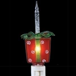 7" Wrapped Present Acrylic Bubbler Night Light - Christmas Night Light Bulbs &amp; Lamps