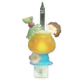 7" Tropical Drink Bubbler Night Light - Yellow - Tropical Night Light Bulbs &amp; Lamps