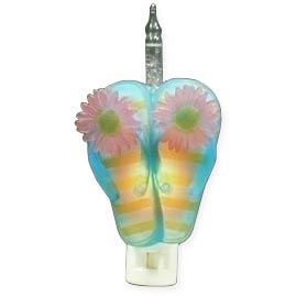 7" Beach Sandal Bubbler Night Light - Blue - Tropical Night Light Bulbs &amp; Lamps