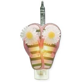 7" Beach Sandal Bubbler Night Light - Pink - Tropical Night Light Bulbs &amp; Lamps
