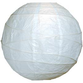 White 10" Round Rice Paper Lanterns - Solid Color Round Paper Shade Lanterns