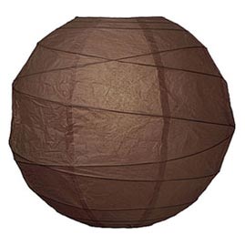 Chocolate Brown 10" Round Rice Paper Lanterns - Solid Color Round Paper Shade Lanterns