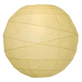 Ivory White 10" Round Rice Paper Lanterns - Solid Color Round Paper Shade Lanterns