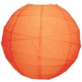Mango Orange 10" Round Rice Paper Lanterns - Solid Color Round Paper Shade Lanterns