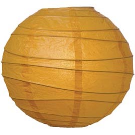 Squash Yellow 10" Round Rice Paper Lanterns - Solid Color Round Paper Shade Lanterns