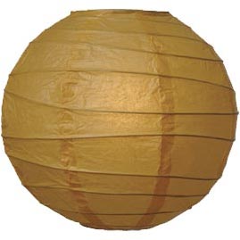 Tea Yellow 10" Round Rice Paper Lanterns - Solid Color Round Paper Shade Lanterns