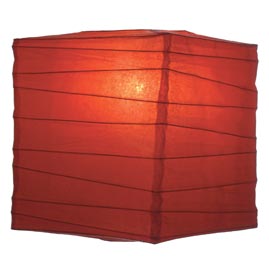 Cinnamon Red 10" Square Rice Paper Lantern - Square Paper Shade Lanterns