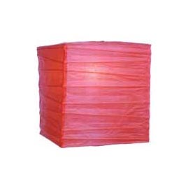 Fuchsia Pink 10" Square Rice Paper Lantern - Square Paper Shade Lanterns