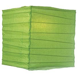 Grass Green 10" Square Rice Paper Lantern - Square Paper Shade Lanterns