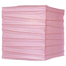 Pink 10" Square Rice Paper Lantern - Square Paper Shade Lanterns