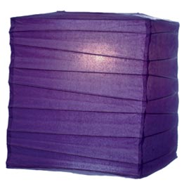 Plum Purple 10" Square Rice Paper Lantern - Square Paper Shade Lanterns