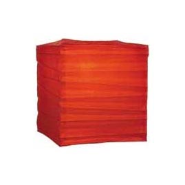 Red 10" Square Rice Paper Lantern - Square Paper Shade Lanterns