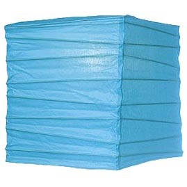 Turquiose Blue 10" Square Rice Paper Lantern - Square Paper Shade Lanterns
