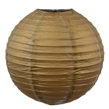 Gold 14" Round Rice Paper Lantern L14BK