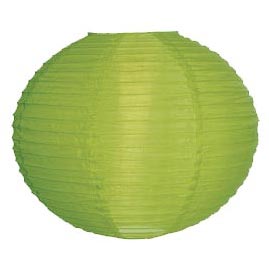 Lime Green 14" Round Nylon Lantern - Round Nylon Shade Lanterns