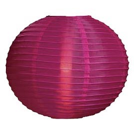 Raspberry Pink 14" Round Nylon Lantern - Round Nylon Shade Lanterns