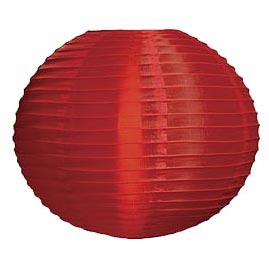 Poppy Red 14" Round Nylon Lantern - Round Nylon Shade Lanterns