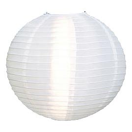 White 14" Round Nylon Lantern - Round Nylon Shade Lanterns