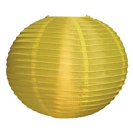 Lemon Yellow 14" Round Nylon Lantern - Round Nylon Shade Lanterns
