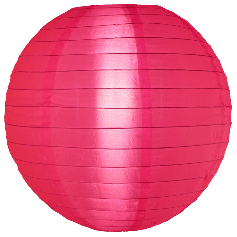 Hot Pink 14" Round Nylon Lantern - Round Nylon Shade Lanterns