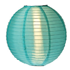 Teal 14" Round Nylon Lantern - Round Nylon Shade Lanterns